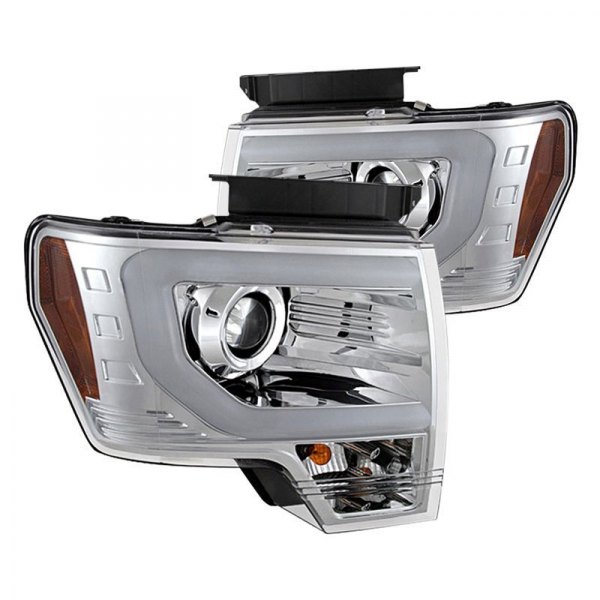 Spyder® - Chrome LED DRL Bar Projector Headlights, Ford F-150