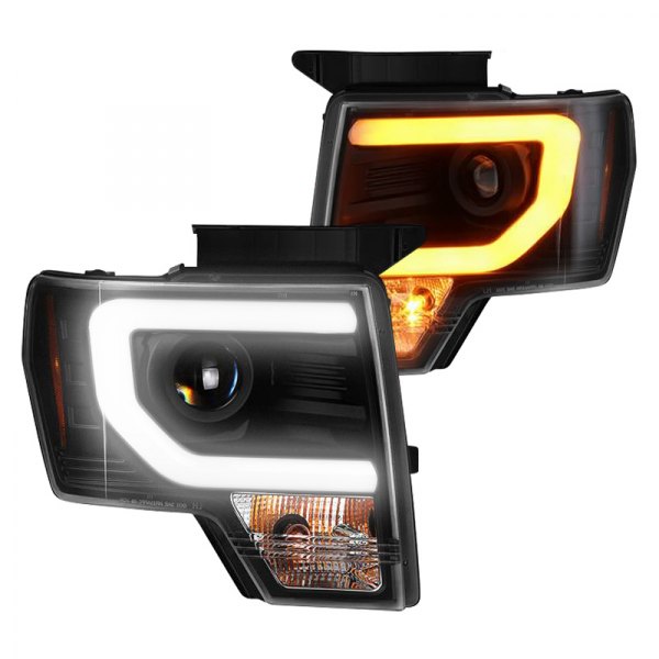 Spyder® - Black Switchback LED DRL Bar Projector Headlights, Ford F-150