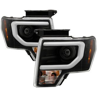 Spyder® - Signature Series Driver and Passenger Side Black LED DRL Bar Projector Headlights