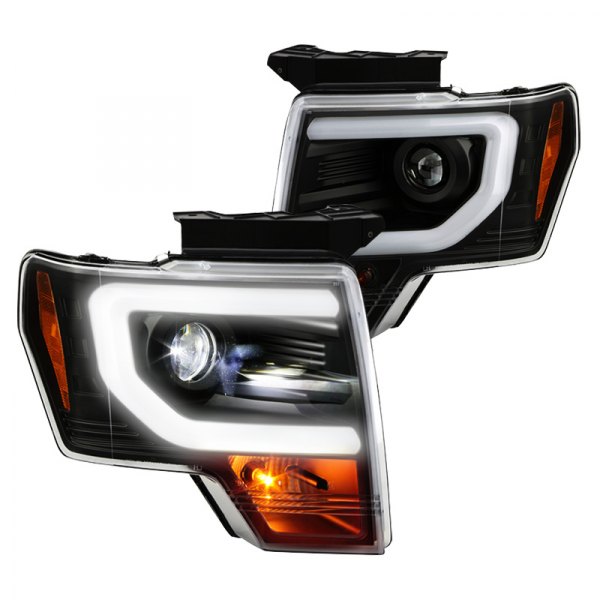 Spyder® - Black Light Tube Projector LED Headlights, Ford F-150
