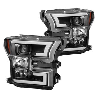 Spyder® - Signature Series Driver and Passenger Side Black LED DRL Bar Projector Headlights