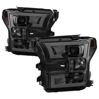 Spyder® - Signature Series Driver and Passenger Side Chrome/Smoke LED DRL Bar Projector Headlights