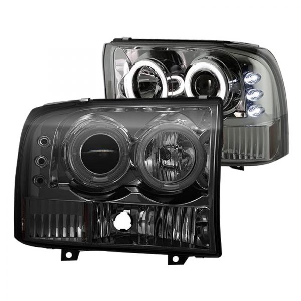 Spyder® - Chrome/Smoke Halo Projector Headlights with Parking LEDs