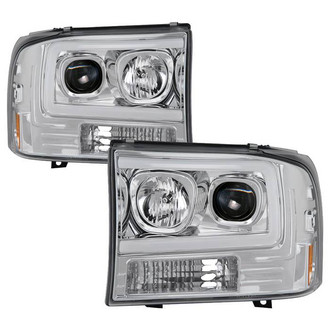 Spyder® - Signature Series Driver and Passenger Side Chrome LED DRL Bar Projector Headlights
