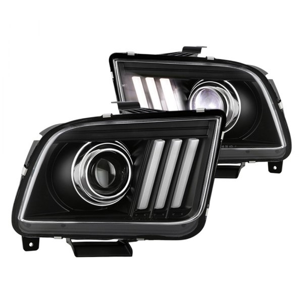 Spyder® - Black Light Tube Projector LED Headlights, Ford Mustang