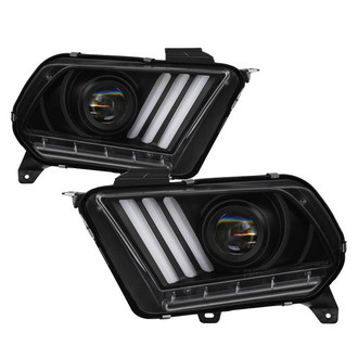Spyder® - Signature Series Driver and Passenger Side Black Sequential LED DRL Bar Projector Headlights