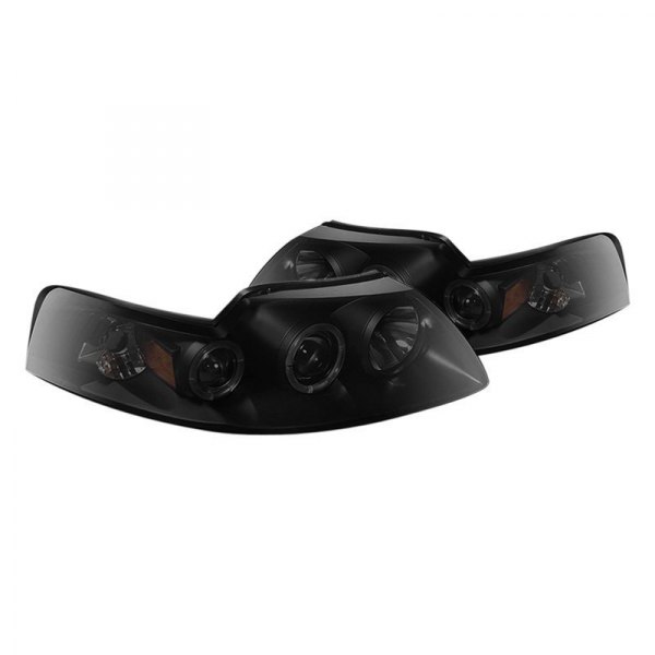 Spyder® - Black/Smoke Halo Projector Headlights, Ford Mustang