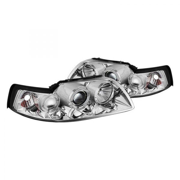 Spyder® - Chrome LED Halo Projector Headlights, Ford Mustang