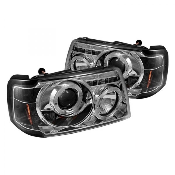 Spyder® - Chrome Halo Projector Headlights with Parking LEDs, Ford Ranger