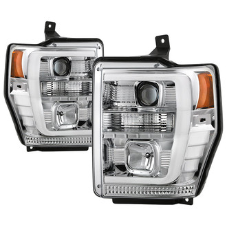 Spyder® - Platinum Series Driver and Passenger Side Chrome Switchback DRL Bar Projector LED Headlights