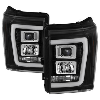Spyder® - Signature Series Driver and Passenger Side Black LED DRL Bar Projector Headlights