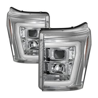 Spyder® - Signature Series Driver and Passenger Side Chrome LED DRL Bar Projector Headlights