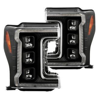 Spyder® - Apex Series Driver and Passenger Side Chrome Projector LED Headlights with Sequential Turn Signal