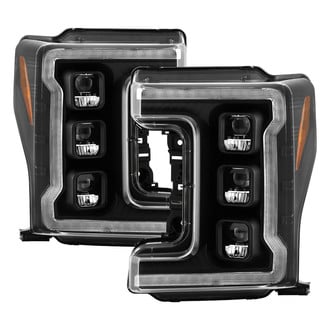 Spyder® - Driver and Passenger Side Black Sequential DRL Bar Projector LED Headlights
