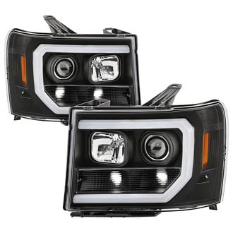 Spyder® - Signature Series Driver and Passenger Side Black LED Light Tube Projector Headlights
