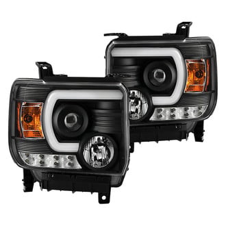 Spyder® - Signature Series Driver and Passenger Side Black LED DRL Bar Projector Headlights