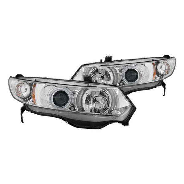 Spyder® - Chrome LED Halo Projector Headlights, Honda Civic