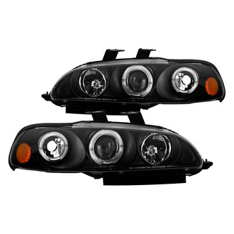 Spyder® PRO-YD-HC921P-23D-AM-BK - Signature Series Driver and Passenger Side Black LED Halo Projector Headlights