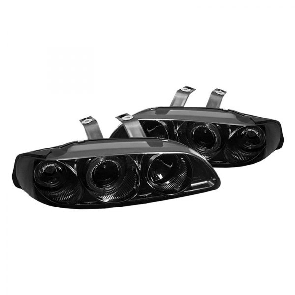 Spyder® - Chrome/Smoke LED Halo Projector Headlights, Honda Civic
