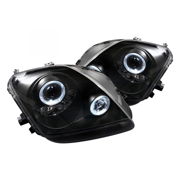 Spyder® - Black Halo Projector Headlights with Parking LEDs, Honda Prelude