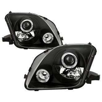 Spyder® - Signature Series Driver and Passenger Side Black Halo Projector Headlights with Parking LEDs