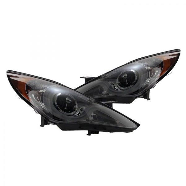 Spyder® - Chrome/Smoke LED DRL Bar Projector Headlights, Hyundai Sonata