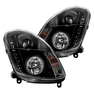 Spyder® - Signature Series Driver and Passenger Side Black Halo Projector Headlights with Parking LEDs