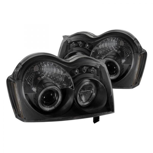 Spyder® - Black/Smoke Halo Projector Headlights with Parking LEDs, Jeep Grand Cherokee