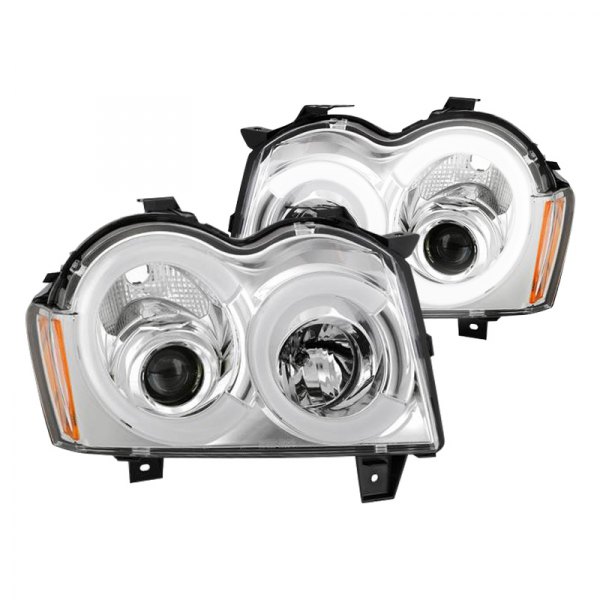 Spyder® - Chrome LED DRL Bar Projector Headlights, Jeep Grand Cherokee