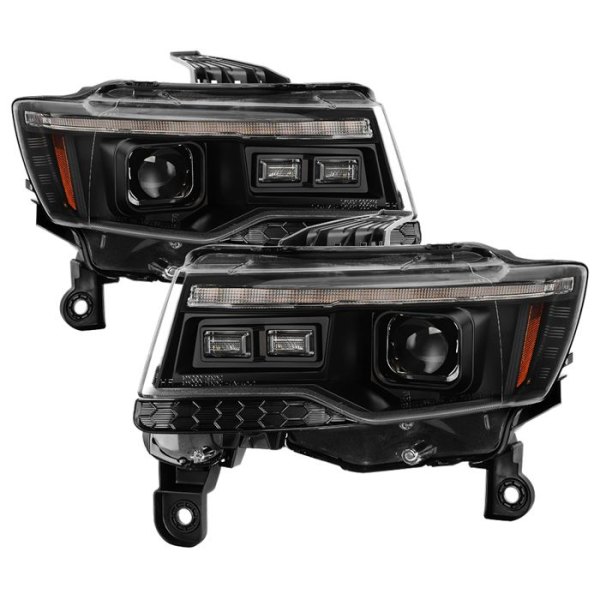 Spyder® - Driver and Passenger Side Black Headlights with Switchback LED DRL