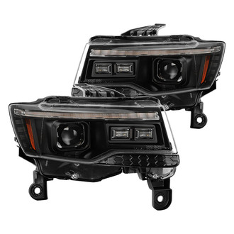 Spyder® - Apex Series Driver and Passenger Side Black Projector LED Headlights with Switchback DRL