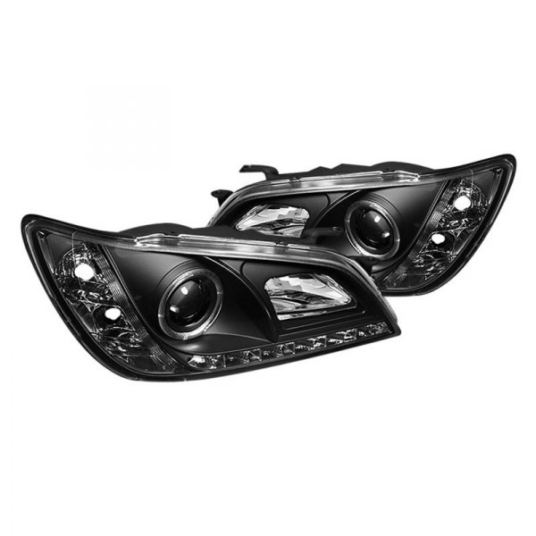 Spyder® - Black Halo Projector Headlights with Parking LEDs, Lexus IS