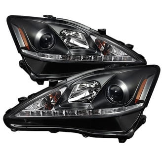 Spyder® - Signature Series Driver and Passenger Side Black Projector Headlights with Parking LEDs