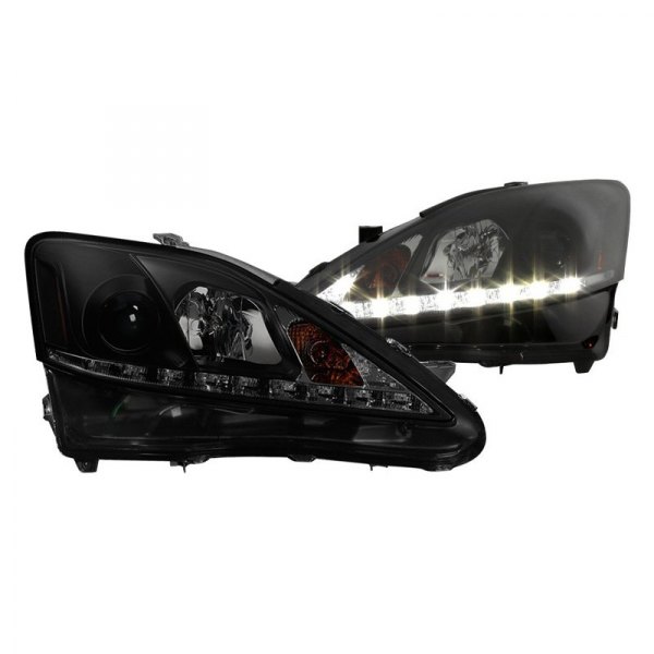 Spyder® - Black/Smoke Projector Headlights with Parking LEDs, Lexus IS