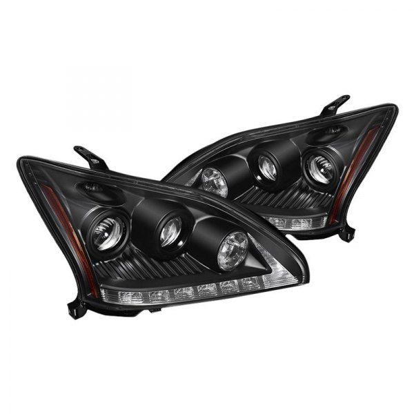 Spyder® - Black Projector Headlights with Parking LEDs, Lexus RX