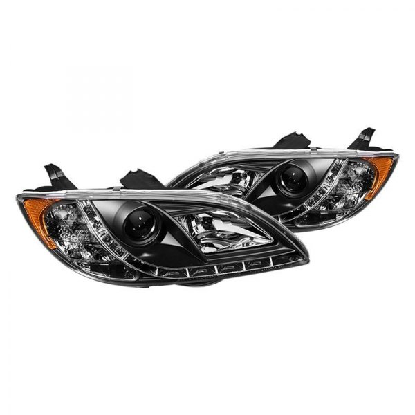 Spyder® - Black Projector Headlights with Parking LEDs, Mazda 3