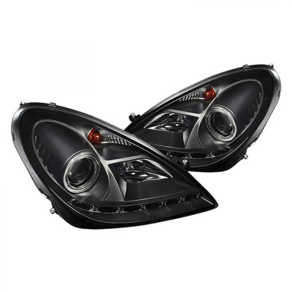 Spyder® - Black Projector Headlights with Parking LEDs, Mercedes SLK Class