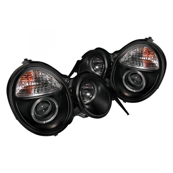 Spyder® - Black LED Halo Projector Headlights, Mercedes E Class