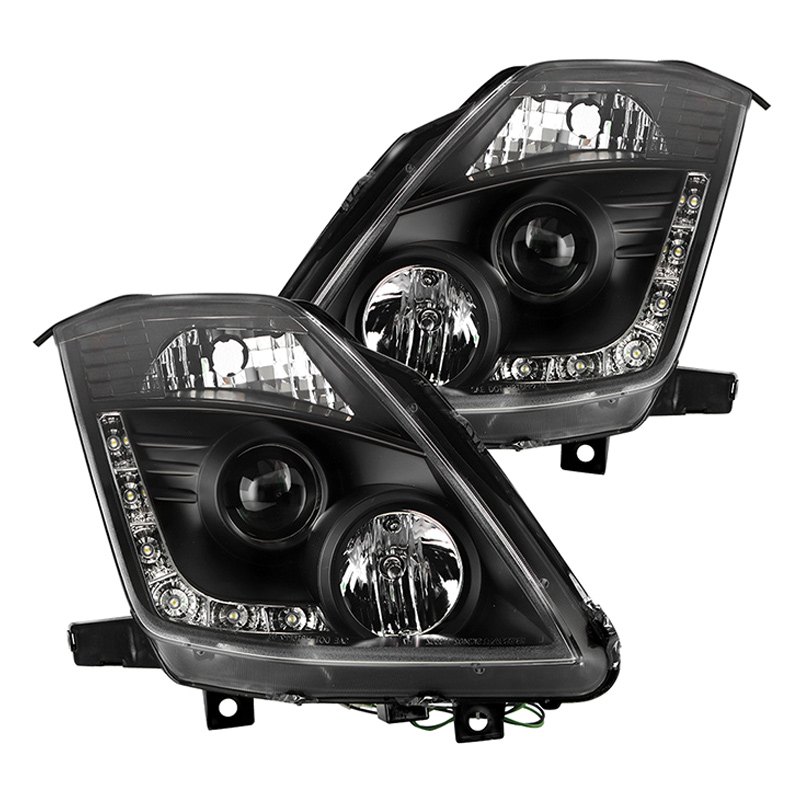 Spyder® PRO-YD-N350Z02-HID-DRL-BK - Black Projector Headlights with Parking  LEDs