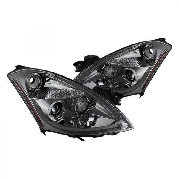 Spyder® - Chrome/Smoke LED Light Tube Halo Projector Headlights, Nissan Altima