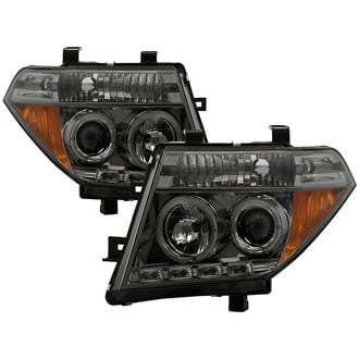 Spyder® - Signature Series Driver and Passenger Side Chrome/Smoke Halo Projector Headlights with Parking LEDs