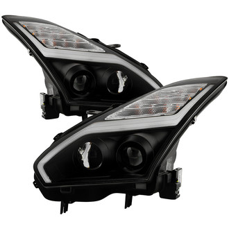 Spyder® - Signature Series Driver and Passenger Side Black Sequential LED DRL Bar Projector Headlights