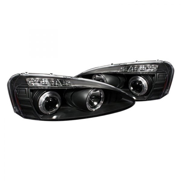 Spyder® - Black Halo Projector Headlights with LED DRL, Pontiac Grand Prix