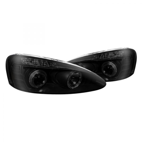 Spyder® - Black/Smoke Halo Projector Headlights with LED DRL, Pontiac Grand Prix
