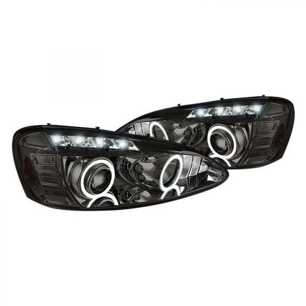 Spyder® - Chrome/Smoke Halo Projector Headlights with LED DRL, Pontiac Grand Prix
