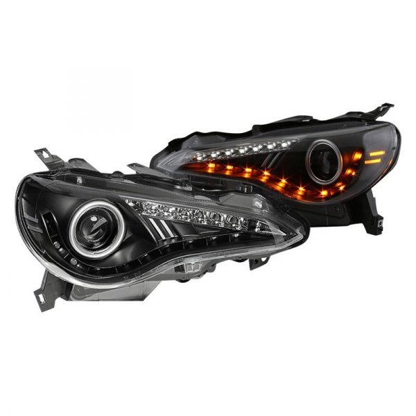Spyder® - Black Halo Projector Headlights with LED DRL and Turn Signal