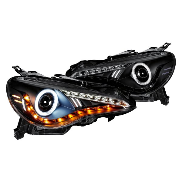 Spyder® - Black CCFL Halo Projector Headlights with LED DRL and Turn Signal