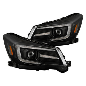 Spyder® - Signature Series Driver and Passenger Side Black Sequential LED DRL Bar Projector Headlights