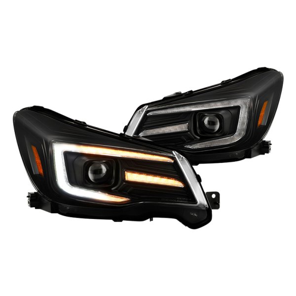 Spyder® - Black Sequential LED DRL Bar Projector Headlights, Subaru Forester
