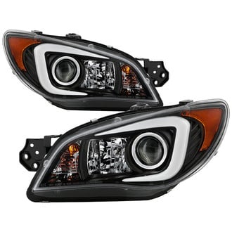Spyder® - Signature Series Driver and Passenger Side Black LED DRL Bar Projector Headlights